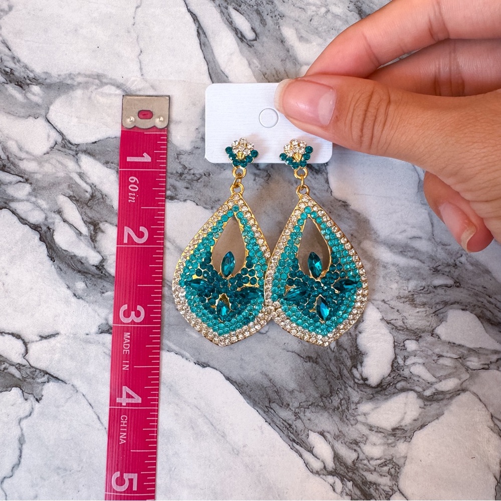 Teal Teardrop Earrings